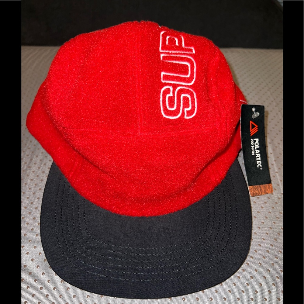 Supreme Polartec Camp Cap Black Red F/W 18
